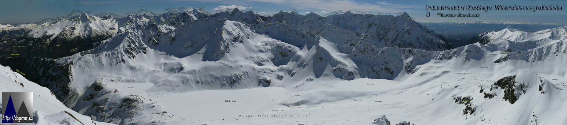 panorama z Koziego Wierchu w kierunku Pięciu Stawów